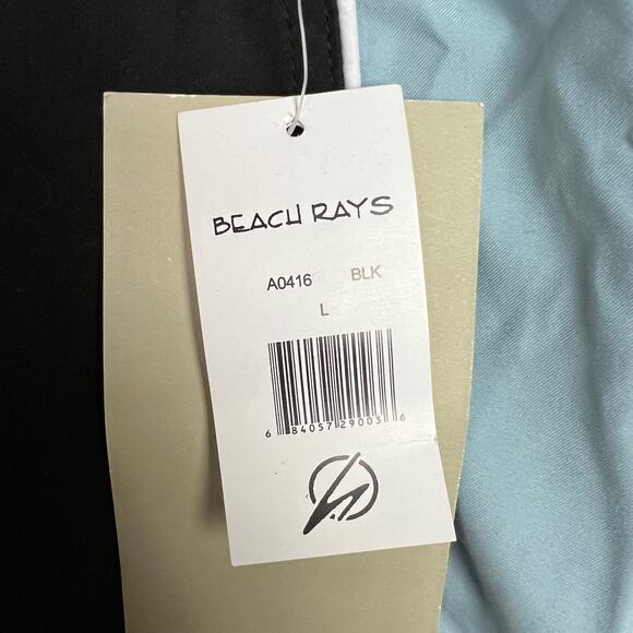Beach Rays NWT Mens Large Swim Trunks Board Shorts Surfwear Beach Black Blue - Picture 6 of 10